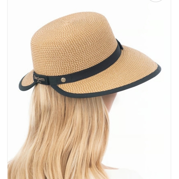Eric Javits Squishy Cap Tan and Black Hat - Picture 2 of 12